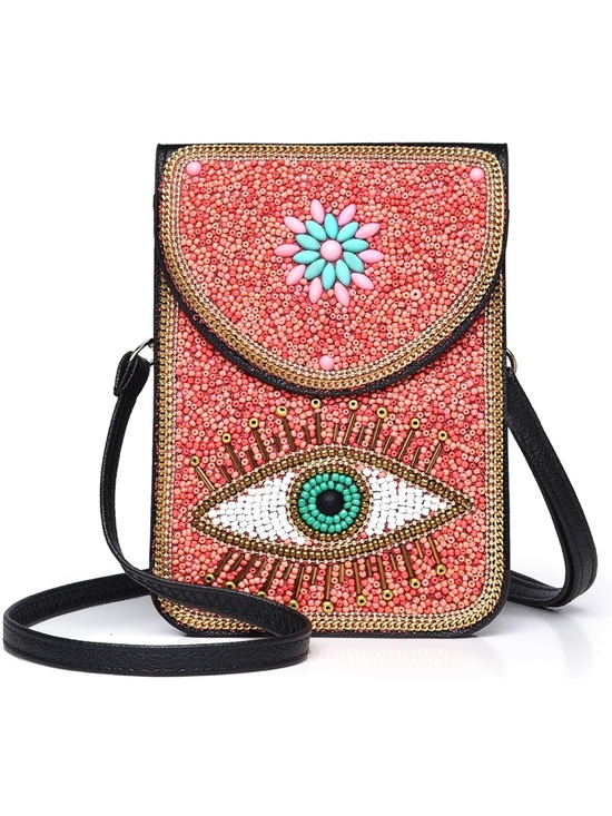 Handbags - Embellished Beaded Evil Eye Crossbody Bag NWT